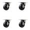 Service Caster 3'' General Duty Dolly Hard Rubber Wheel Swivel Top Plate Caster, 4PK SCC-10S314-HRS-GRY-4 - alternate 1